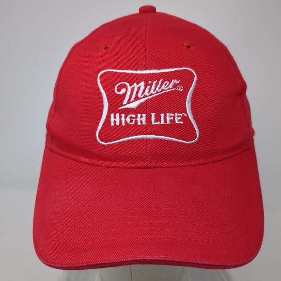 Miller High Life Strapback Baseball Cap Red One Size Adjustable Embroidered ACME - Picture 2 of 10